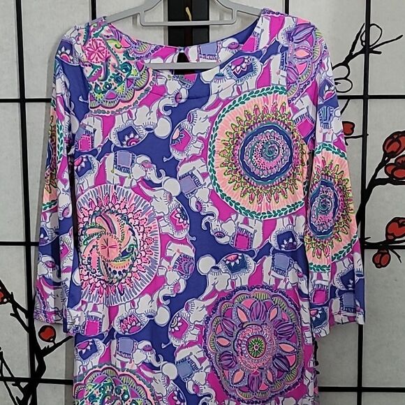 Lilly Pulitzer “Play That Trunky Music” Cotton T Shirt Dress Size Small - Picture 3 of 7